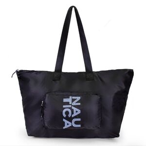Nautica Black New Tack Logo Packable Nylon Tote